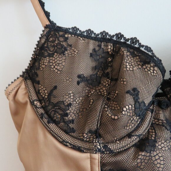 VICTORIA'S SECRET VERY SEXY Gold Black Lace Bustier Bra Goth Fairy - Size 34B - Picture 7 of 15